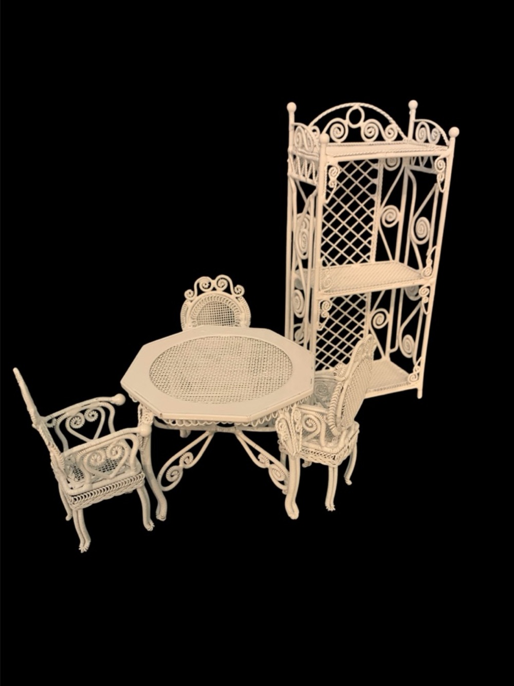 Lillian Vernon Wire Wicker Minature Dollhouse furniture #4350
